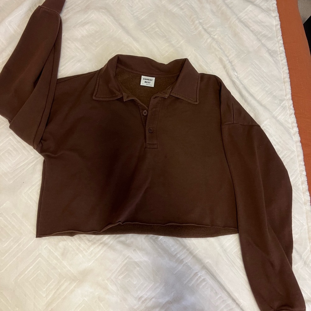 Sunday Best Cropped Fleece Henley